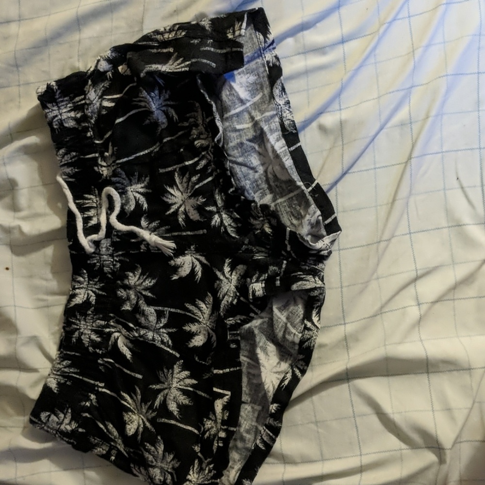 Palm tree short shorts medium